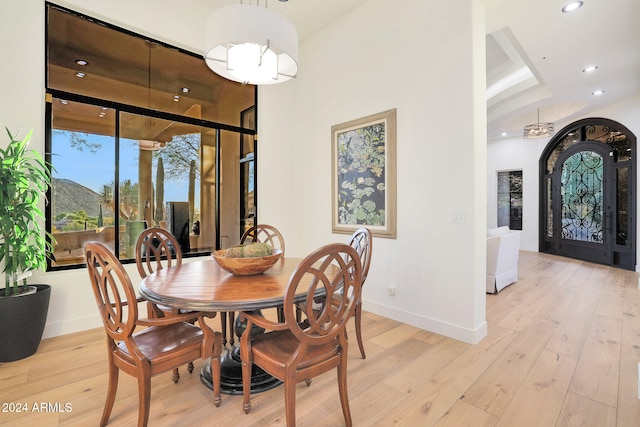 dining room featuring light hardwood / wood-style flooring