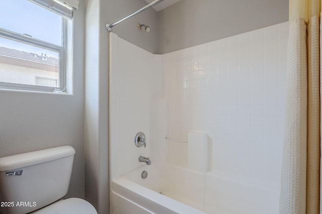 3649 E Hazeltine Way, Chandler, AZ 85249 - bathroom featuring shower / bathtub combination with curtain and toilet
