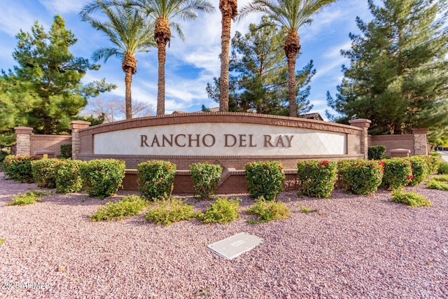 view of community sign