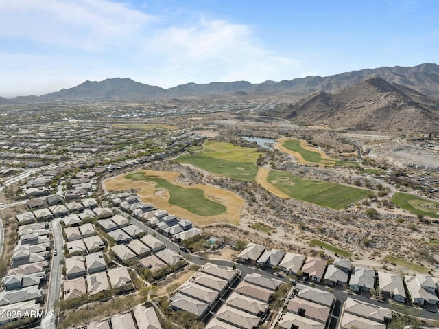 aerial view with a mountain view