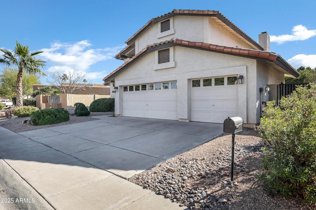 view of home's exterior with a garage