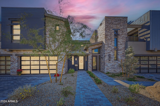 contemporary house with a garage