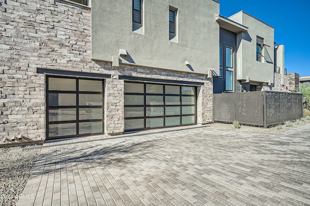 view of home's exterior with a garage