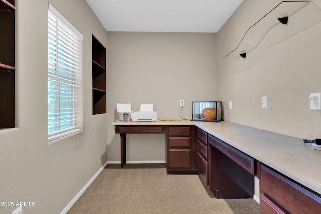 742 E Kingbird Dr, Gilbert, AZ 85297 - home office featuring built in study area and light carpet