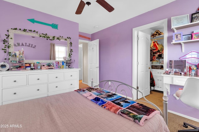 742 E Kingbird Dr, Gilbert, AZ 85297 - bedroom featuring light colored carpet and ceiling fan
