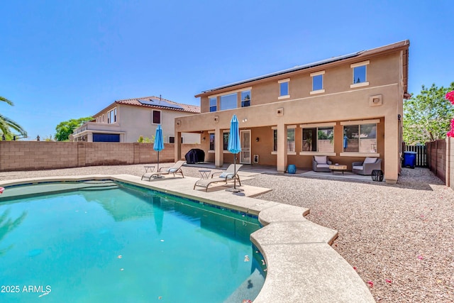 742 E Kingbird Dr, Gilbert, AZ 85297 - view of pool featuring a patio, a fenced backyard, outdoor lounge area, and grilling area