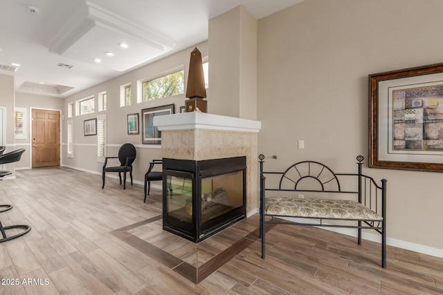 12841 N 19th St, Phoenix, AZ 85022 - interior space featuring baseboards, recessed lighting, visible vents, and light wood-style floors