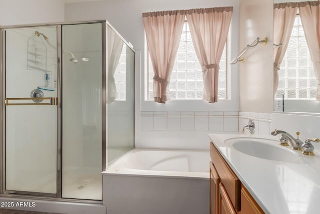 12841 N 19th St, Phoenix, AZ 85022 - full bath featuring a bath, vanity, and a shower stall
