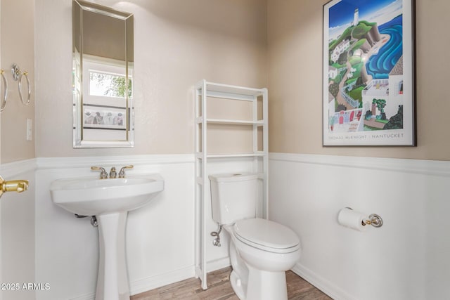 12841 N 19th St, Phoenix, AZ 85022 - bathroom featuring a sink, toilet, and wood finished floors