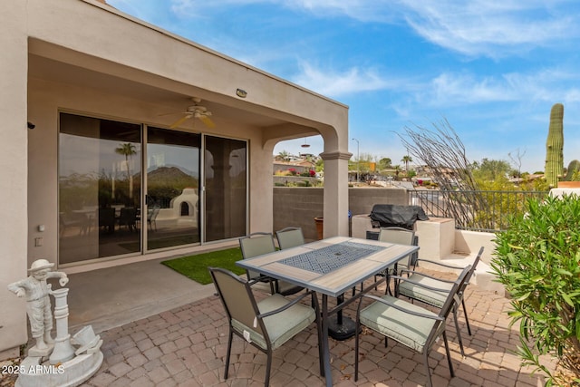 12841 N 19th St, Phoenix, AZ 85022 - view of patio / terrace with outdoor dining area and a ceiling fan