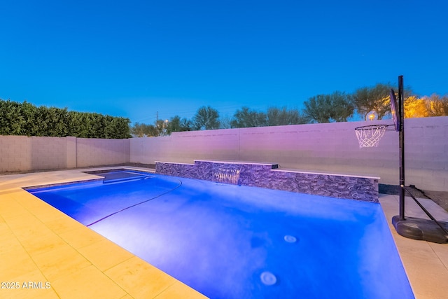 view of pool featuring a fenced backyard