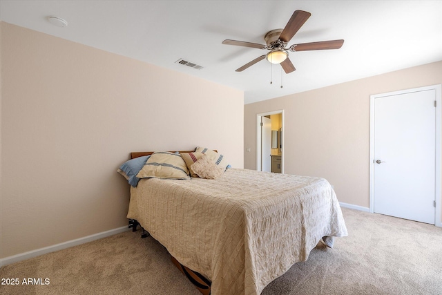 3021 E Harmony Cir, Mesa, AZ 85204 - bedroom with light carpet and a ceiling fan