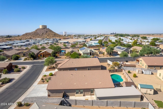 bird's eye view featuring a mountain view