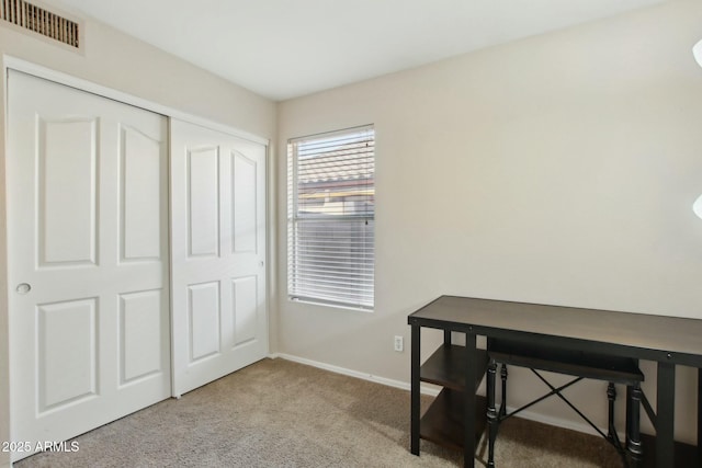 office space with light carpet