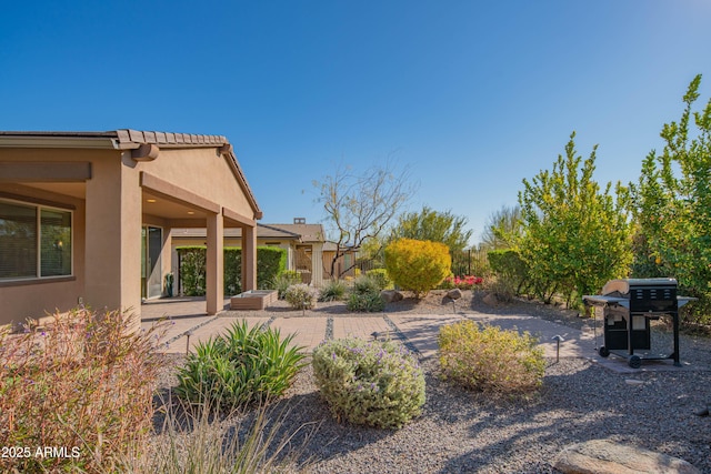 view of yard with a patio area