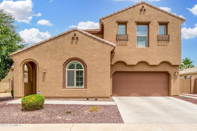 1876 E Azalea Ct, Gilbert, AZ 85298 - mediterranean / spanish home featuring stucco siding, a tile roof, and driveway