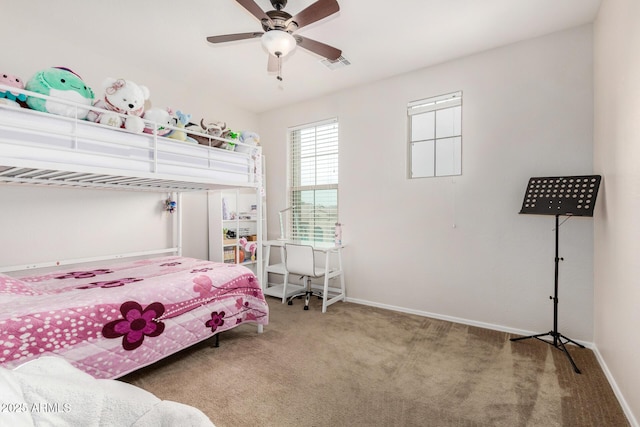 1876 E Azalea Ct, Gilbert, AZ 85298 - carpeted bedroom with baseboards and a ceiling fan