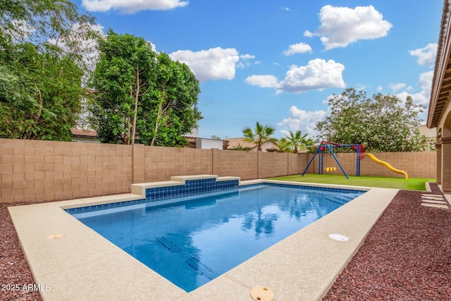 1876 E Azalea Ct, Gilbert, AZ 85298 - view of pool featuring a playground and a fenced backyard