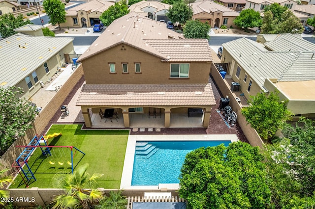 1876 E Azalea Ct, Gilbert, AZ 85298 - aerial perspective of suburban area with a pool area