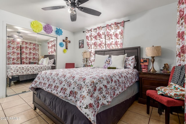 2207 N 53rd Ave, Phoenix, AZ 85035 - bedroom with tile patterned flooring and ceiling fan