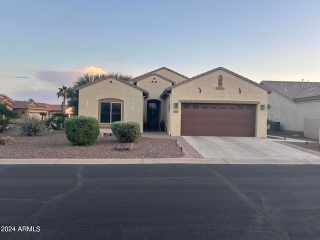 view of front of house with a garage