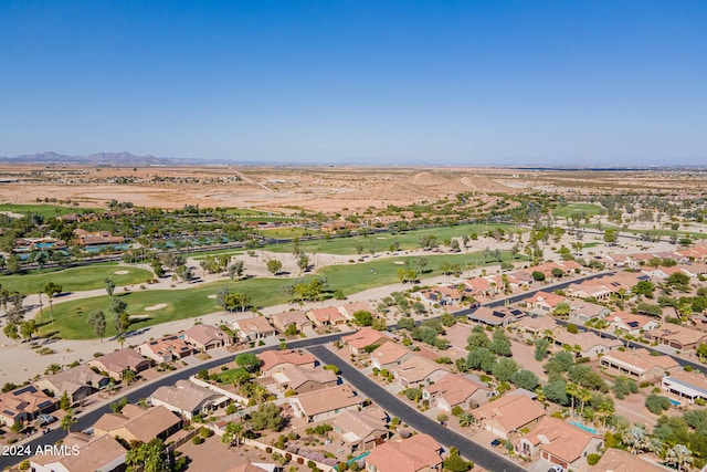 drone / aerial view with a mountain view