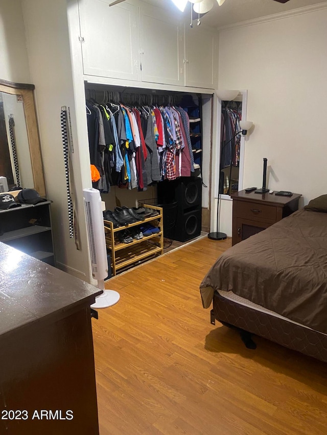 bedroom featuring hardwood / wood-style flooring