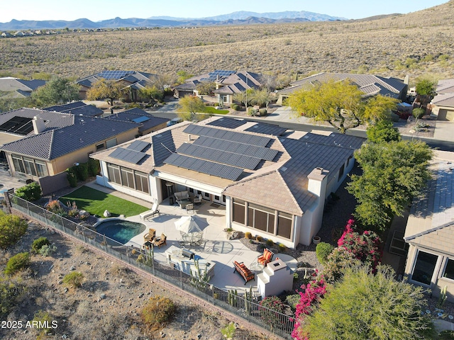 aerial view featuring a mountain view