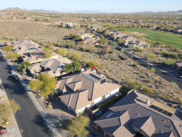 aerial view with a residential view and a mountain view