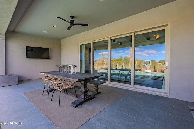 view of patio with ceiling fan