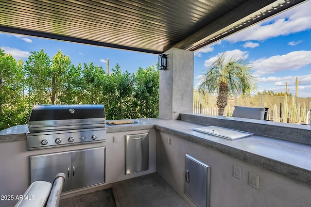 view of patio / terrace with grilling area and exterior kitchen