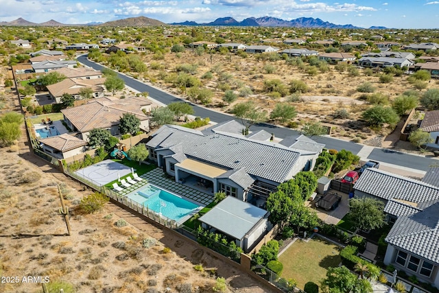 aerial view featuring a mountain view