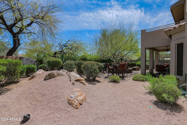 view of yard with a patio area