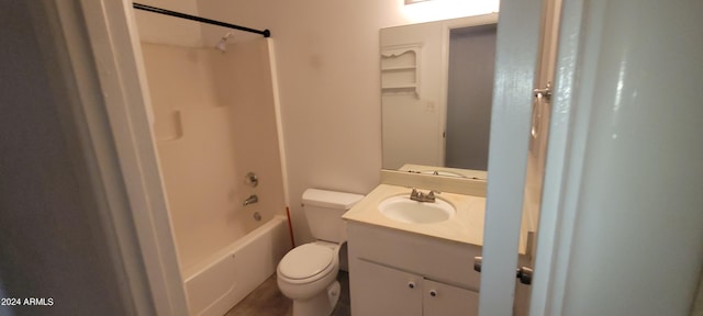 full bathroom with vanity, toilet, and shower / bathing tub combination