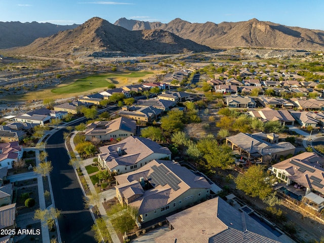 drone / aerial view with a mountain view