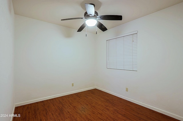 unfurnished room featuring hardwood / wood-style flooring and ceiling fan