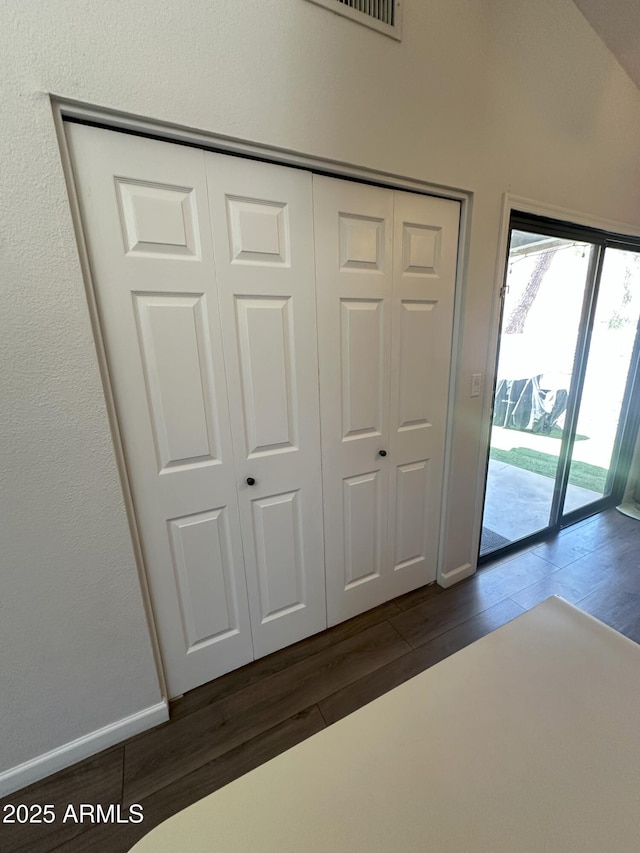1718 S Longmore St Unit 53, Mesa, AZ 85202 - entryway with dark wood finished floors and baseboards