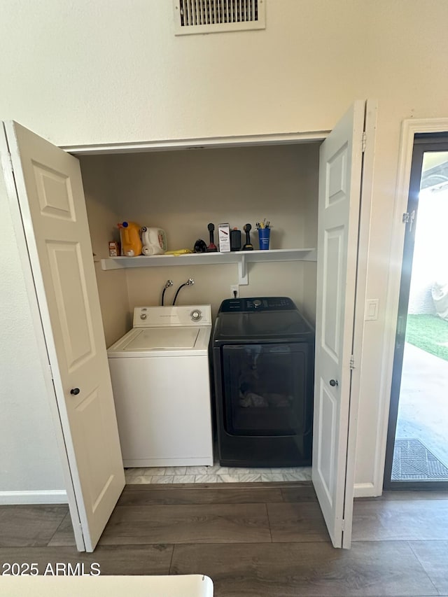 1718 S Longmore St Unit 53, Mesa, AZ 85202 - washroom with separate washer and dryer and wood finished floors