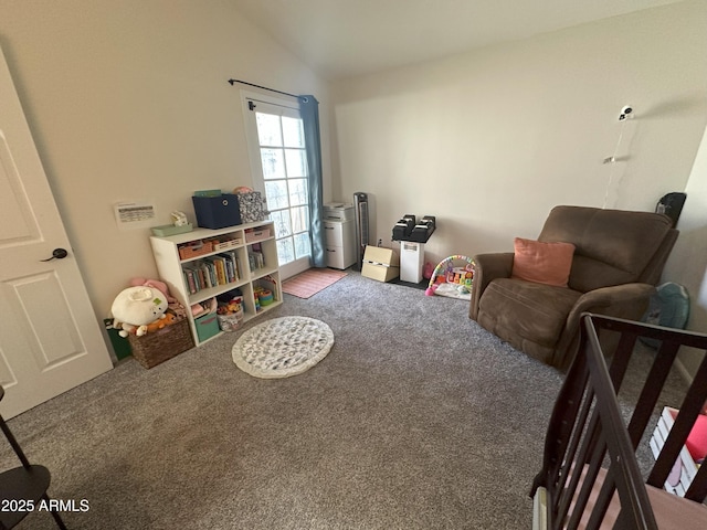 1718 S Longmore St Unit 53, Mesa, AZ 85202 - sitting room featuring vaulted ceiling and carpet floors