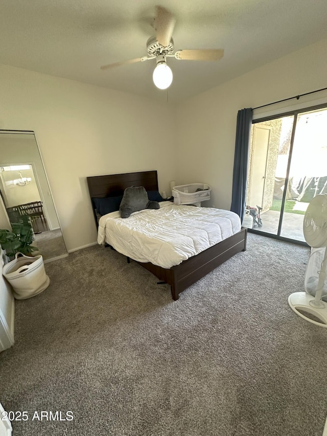 1718 S Longmore St Unit 53, Mesa, AZ 85202 - carpeted bedroom with access to exterior and ceiling fan
