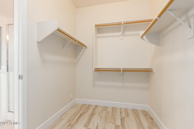 walk in closet featuring wood-type flooring