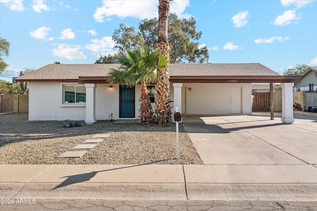 view of ranch-style home