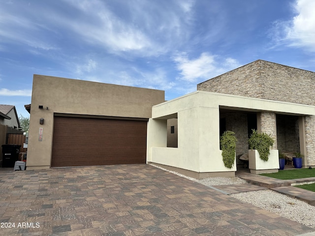 view of front of house with a garage