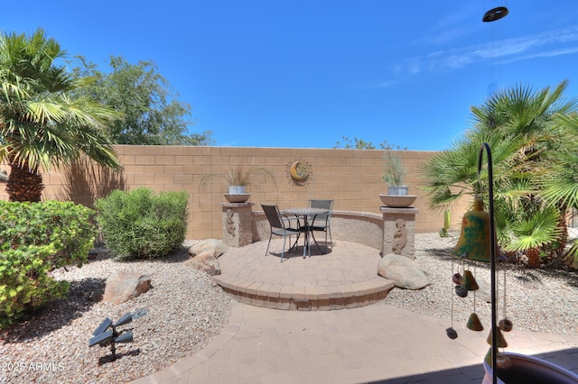 view of patio with a fenced backyard