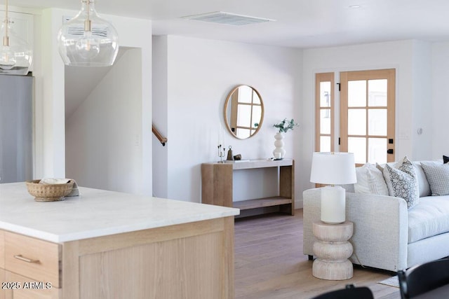 living room featuring hardwood / wood-style floors