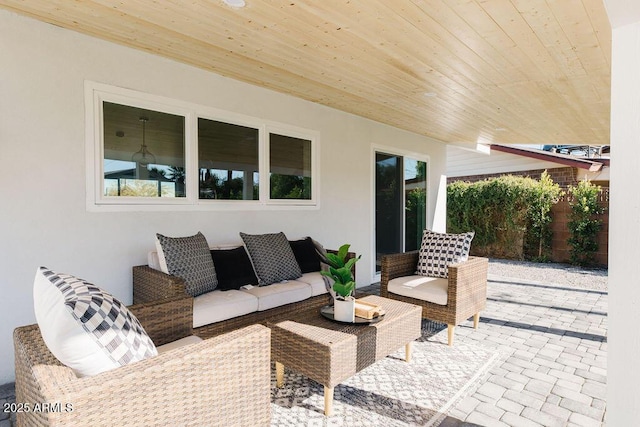 view of patio with an outdoor living space