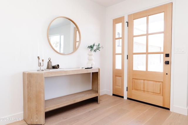 entrance foyer featuring light hardwood / wood-style flooring