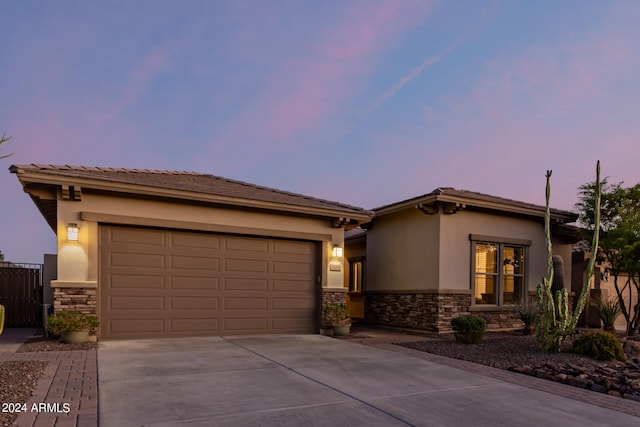 view of front of house featuring a garage