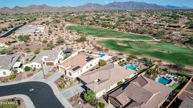 bird's eye view with a mountain view