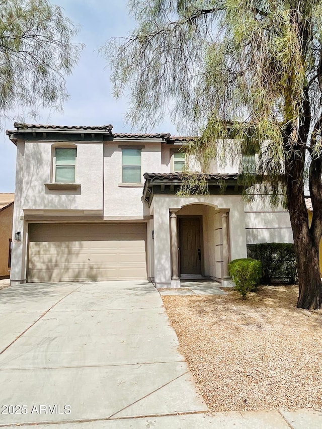 29891 N Desert Angel Dr, San Tan Valley, AZ 85143 - view of front of home featuring stucco siding, an attached garage, concrete driveway, and a tile roof